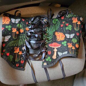 Fun and flirty custom cottege core reversable corset top
